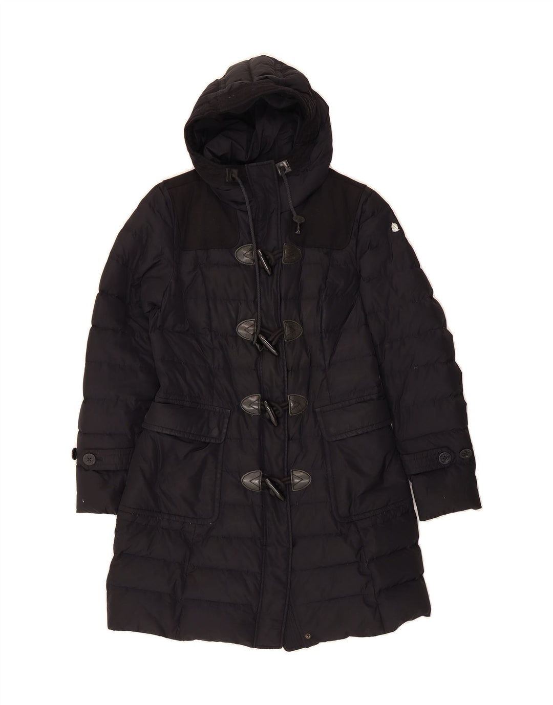 MARINA YACHTING Womens Hooded Padded Coat IT 44 Medium Black Polyester Vintage Marina Yachting and Second-Hand Marina Yachting from Messina Hembry 