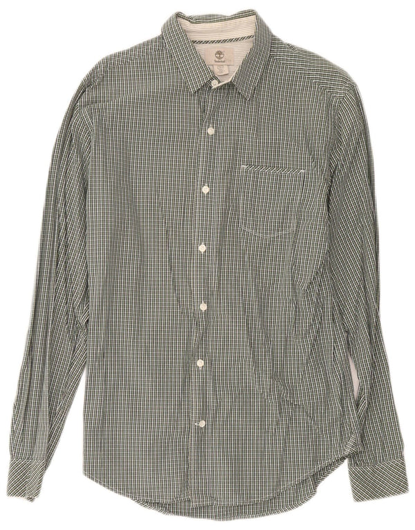Timberland Chemise Slim Fit Homme Vert Moyen Vichy Coton