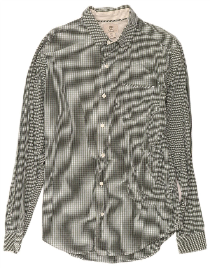 Timberland Chemise Slim Fit Homme Vert Moyen Vichy Coton