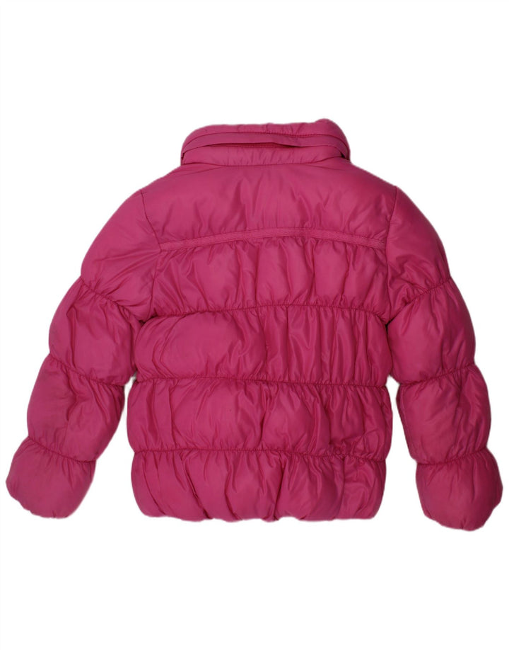 Dkny Girls Hooded Reversible Padded Jacket 4-5 Years Pink Polyester