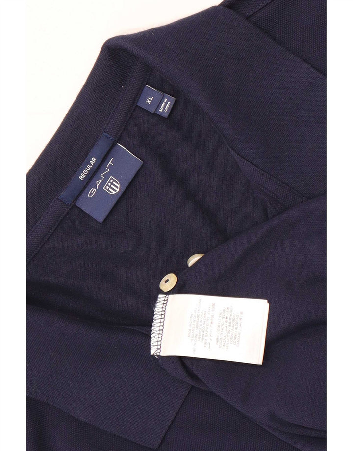 Gant Mens Regular Polo Shirt XL Navy Blue Cotton