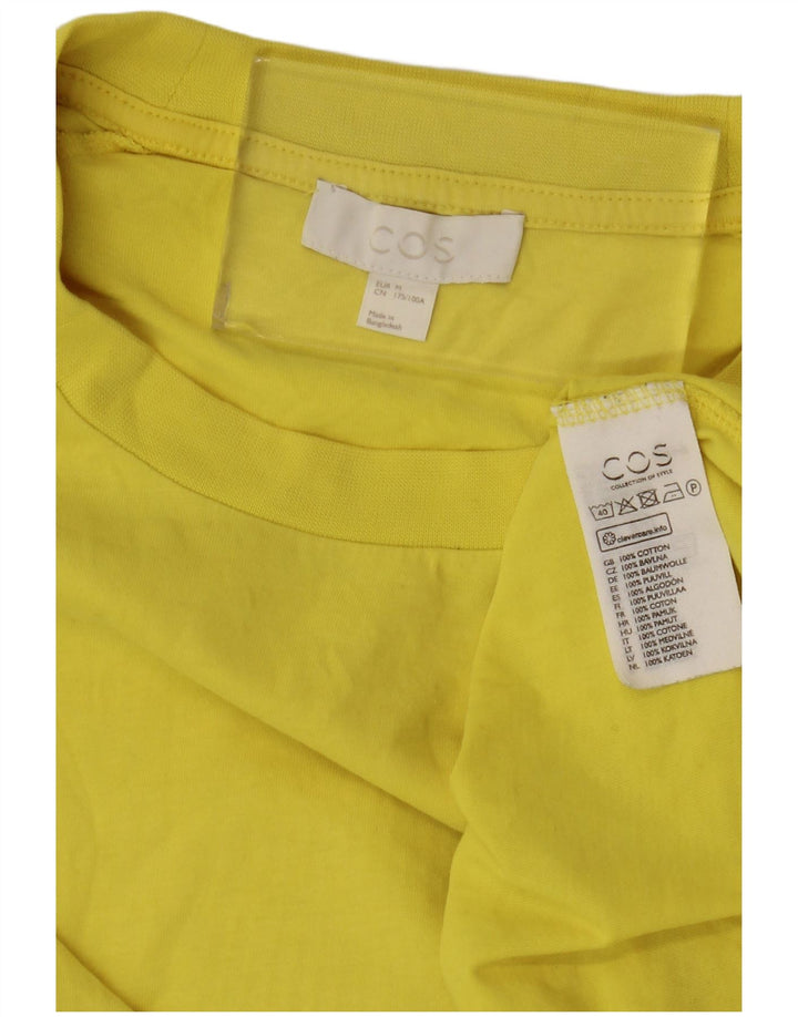 Cos Mens T-Shirt Top Medium Yellow Cotton