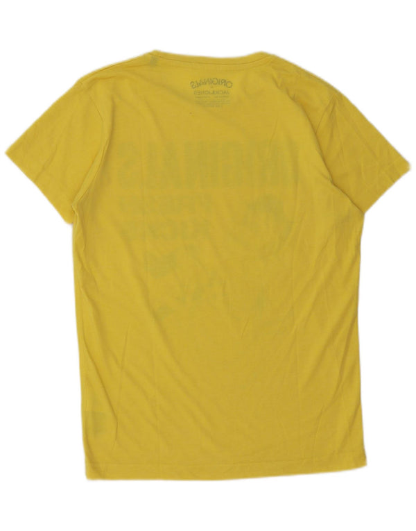 Jack & Jones Hombre Camiseta Gráfica Top Small Amarillo Algodón