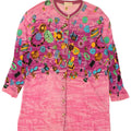 Le Bambole Femmes Motif Abstrait Cardigan Long Pull IT 48 XL Rose