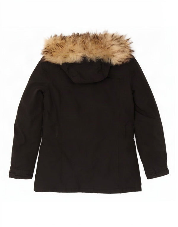 Woolrich Polstret hættejakke til kvinder UK 10 Small Black