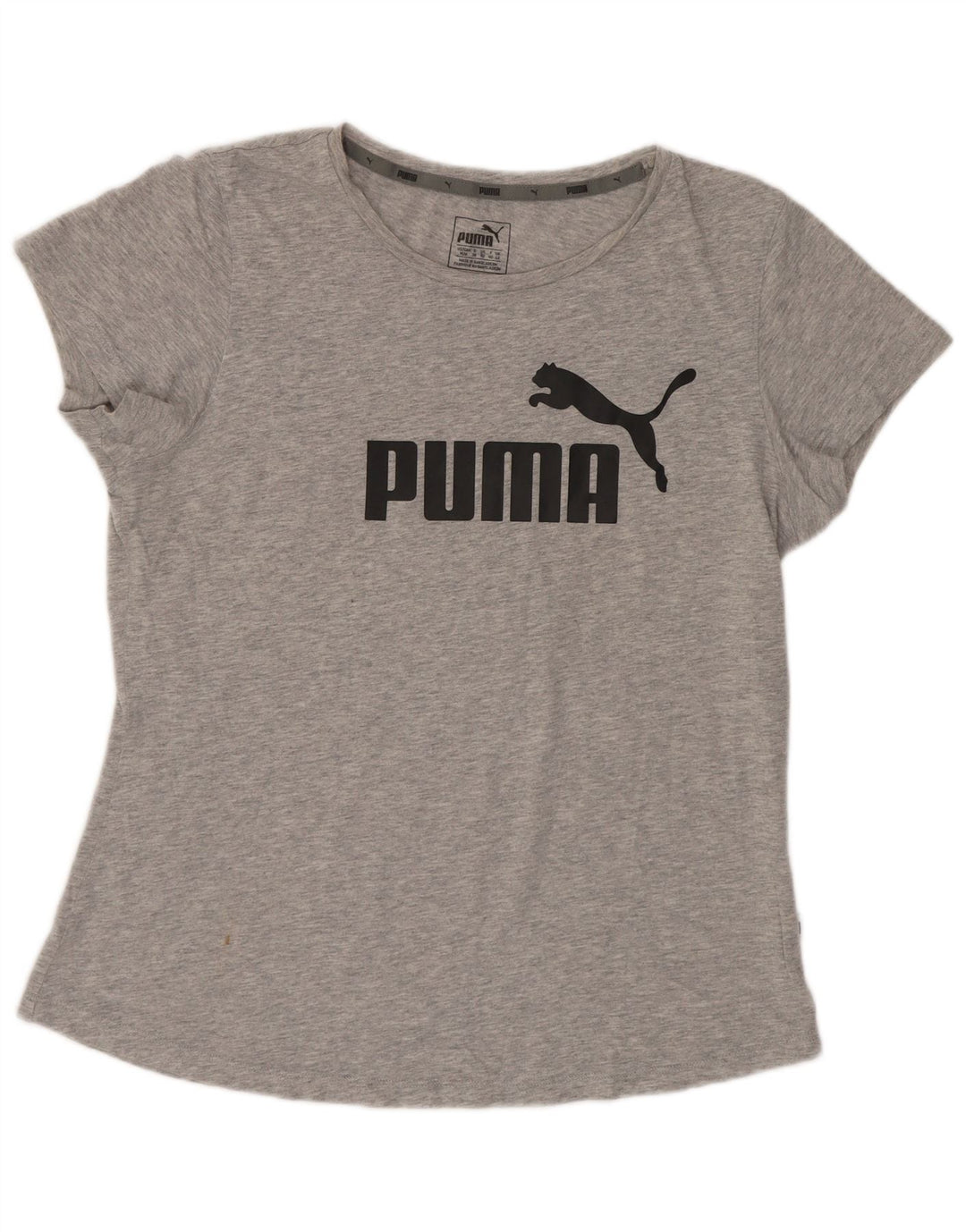 Puma Womens Graphic T-Shirt Top UK 12 Medium Grey
