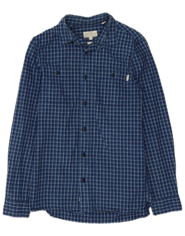 Jack Wills Chemise en flanelle coupe classique pour homme XS bleu marine à carreaux en coton
