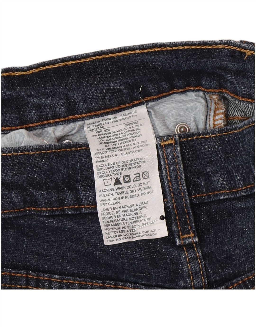 Levi's Mens Denizen Slim Straight Jeans W32 L32 Navy Blue Cotton