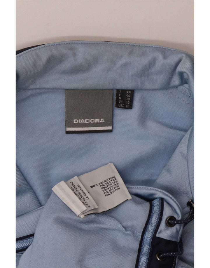 Diadora Womens Tracksuit Top Jacket UK 12 Medium Blue Colourblock Polyester