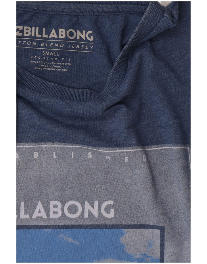 Billabong Mens Regular Fit Graphic T-Shirt Top Small Blue Cotton