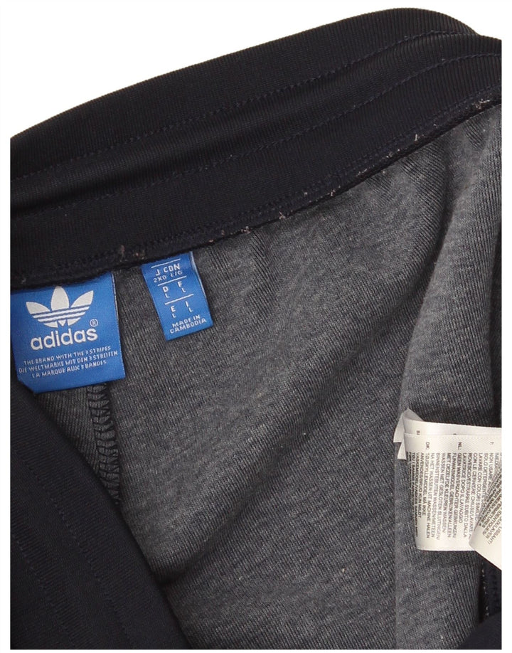 Adidas Mens Graphic Tracksuit Trousers Joggers Large  Navy Blue Polyester