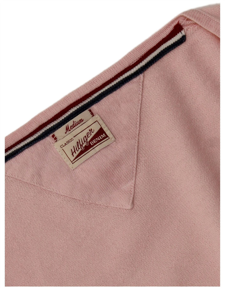 Tommy Hilfiger Womens V-Neck Jumper Sweater UK 12 Medium Pink