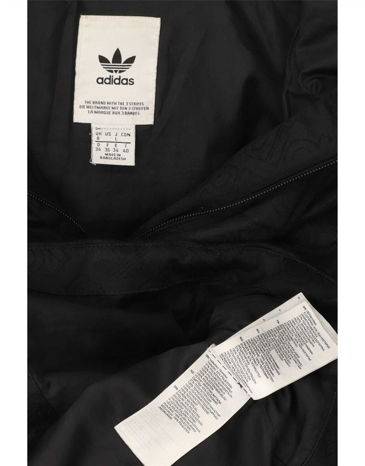 Adidas Womens Graphic Hooded Jacket UK 8 Pequeno Poliéster Preto