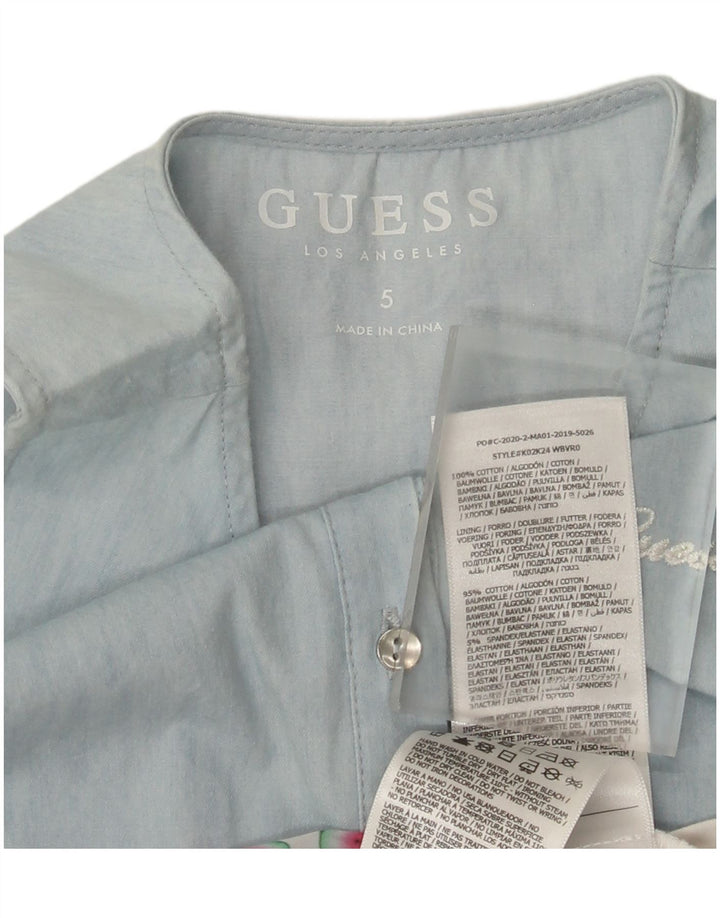 Guess Girls Abstract Pattern Sleeveless Asymmetrical Dress 4-5 Years Blue