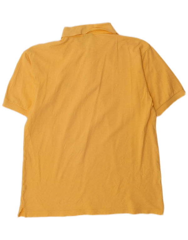 Asics Mens Polo Shirt Medium Yellow Cotton