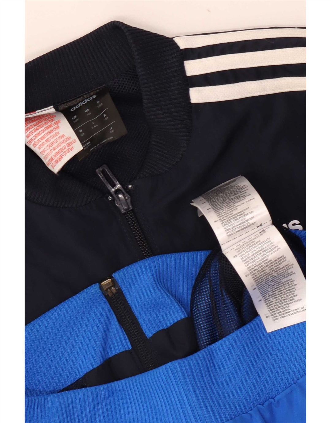 Adidas Veste de Survêtement Garçon 7-8 Ans Bleu Colorblock Polyester