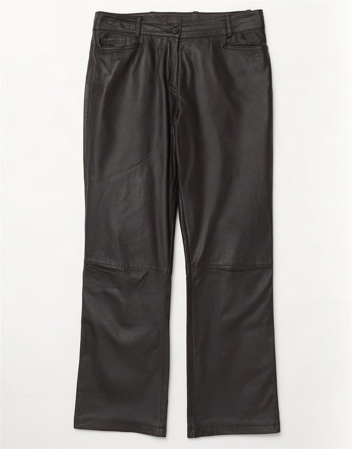 K.K.Berlin Damen Gerade Lederhose EU 40 Medium W32 L29 Schwarz