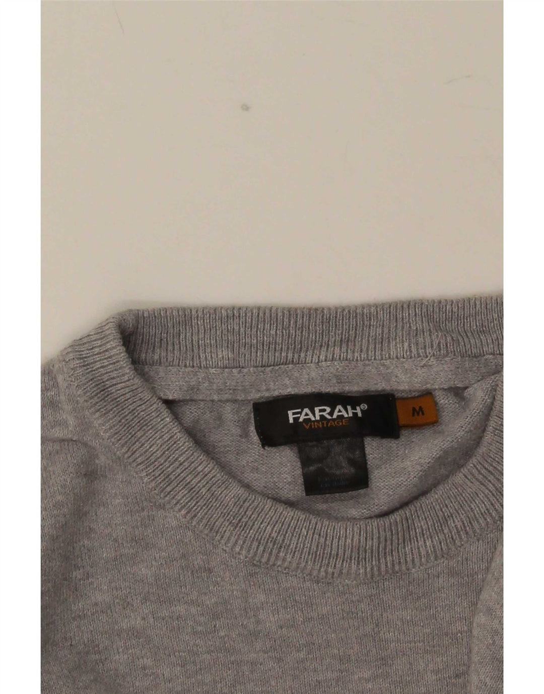 Farah Mens Crew Neck Jumper Sweater Medium Grey