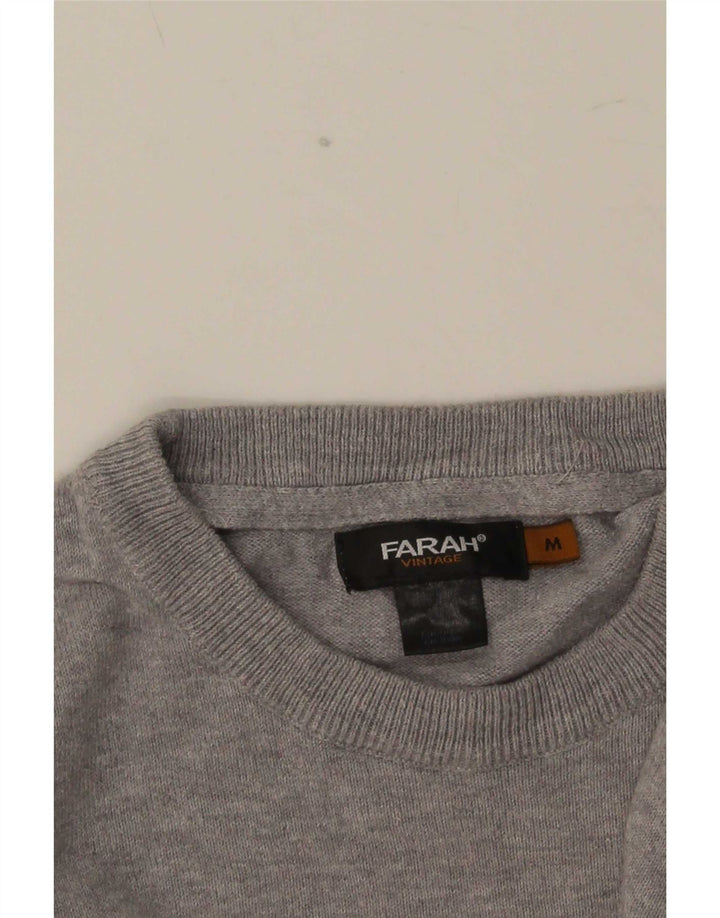 Farah Mens Crew Neck Jumper Sweater Medium Grey