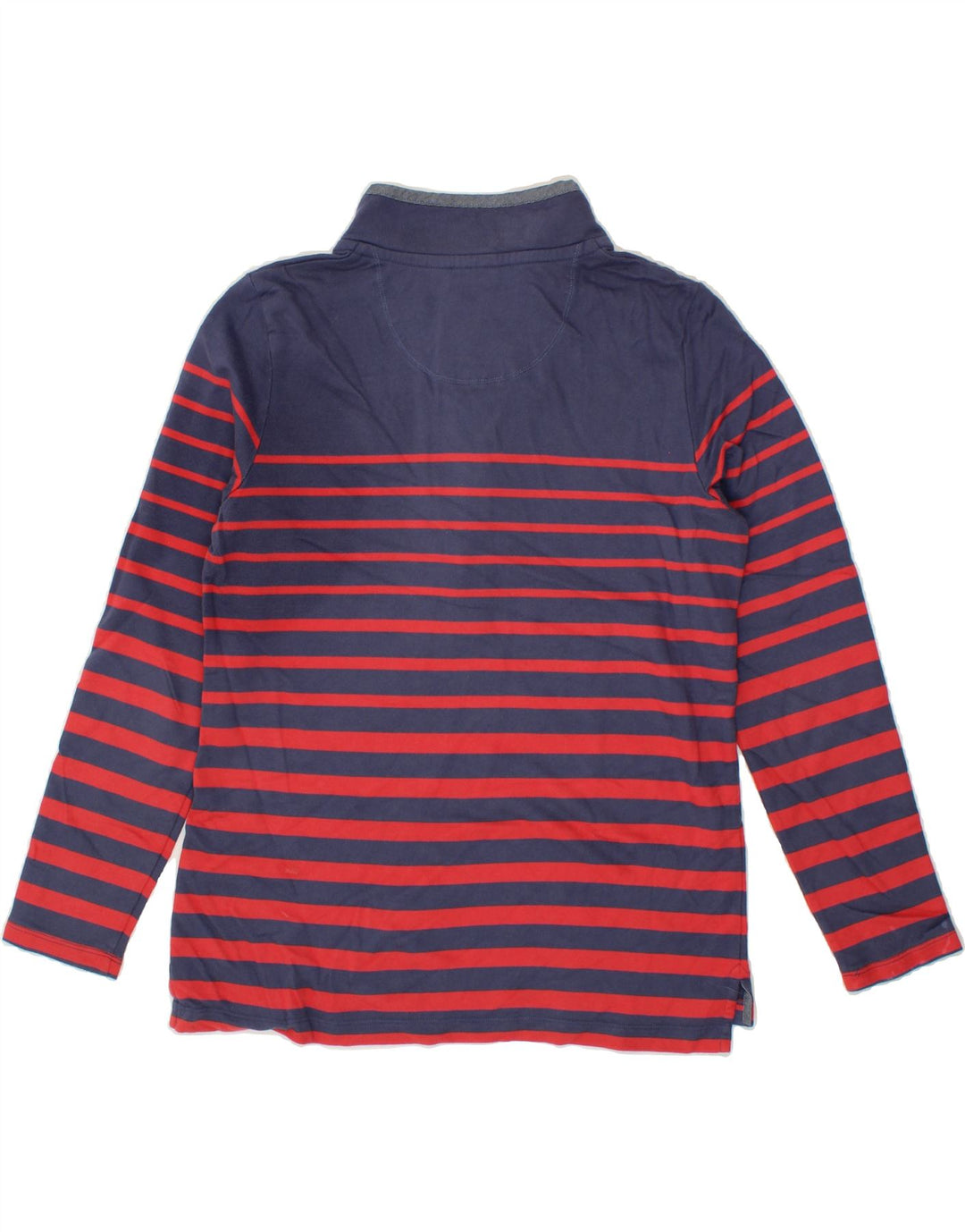 L.L.BEAN Womens Button Neck Sweatshirt Jumper UK 14 Medium Red Striped Vintage L.L.Bean and Second-Hand L.L.Bean from Messina Hembry 