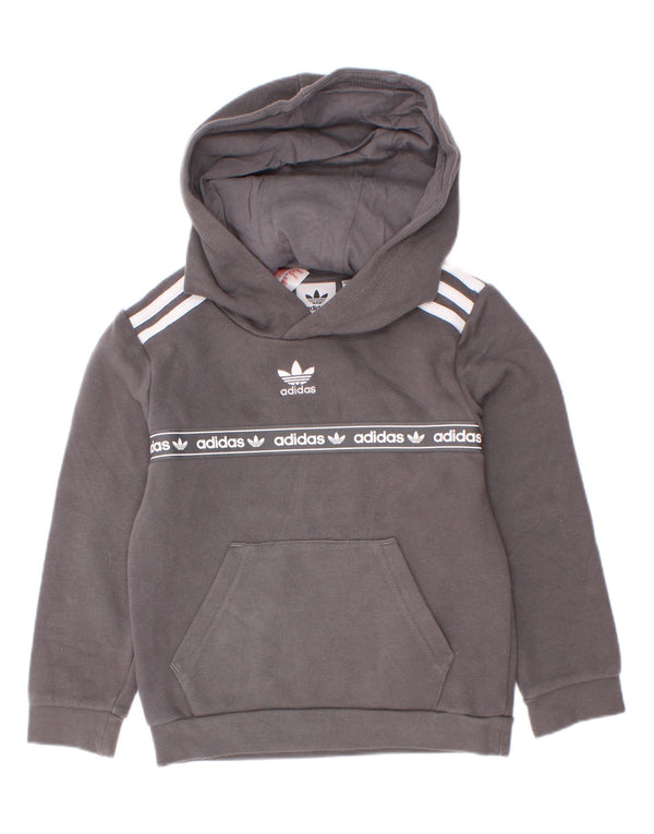 Felpa con cappuccio grafica Adidas da bambino 5-6 anni in cotone grigio