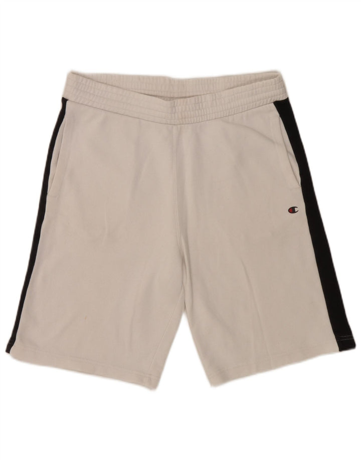 Champion Mens Sport Shorts Large  White Colourblock Cotton