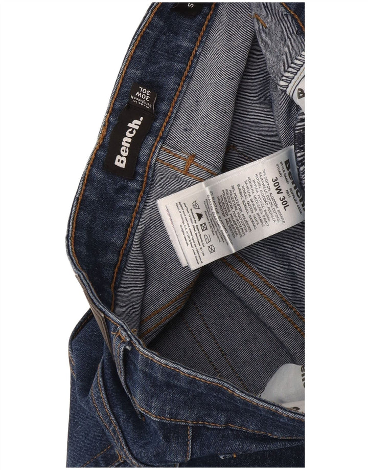Banco Masculino Straight Jeans W30 L30 Azul Marinho Algodão