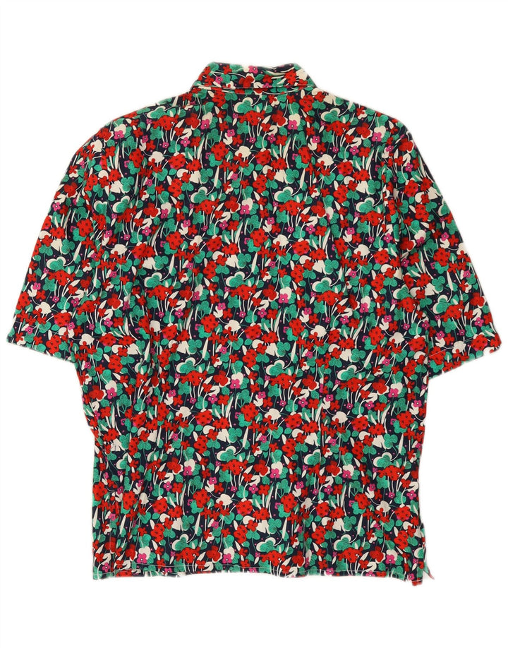 Vintage Womens Short Sleeve Shirt Blouse EU 38 Medium Multicoloured Floral