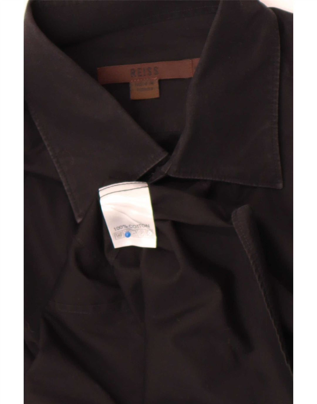 Reiss Mens Shirt Medium Black Cotton
