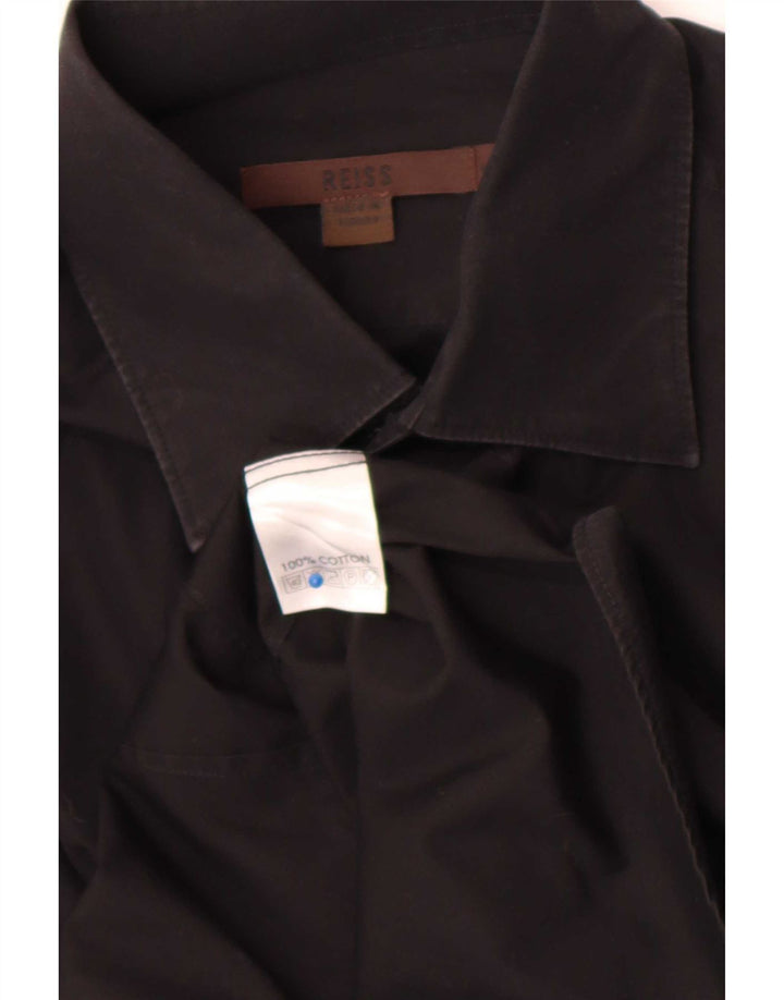 Reiss Mens Shirt Medium Black Cotton