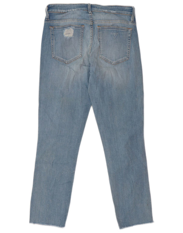 Guess Womens Kate Distressed Skinny Jeans W26 L24 Blue Cotton