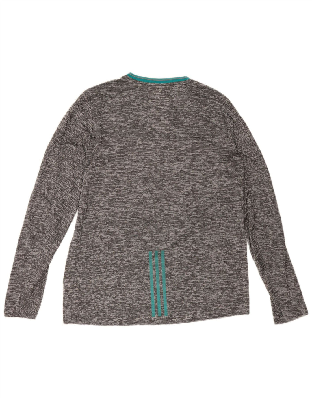 Adidas Uomo Climalite Top manica lunga grande poliestere chiazzato grigio