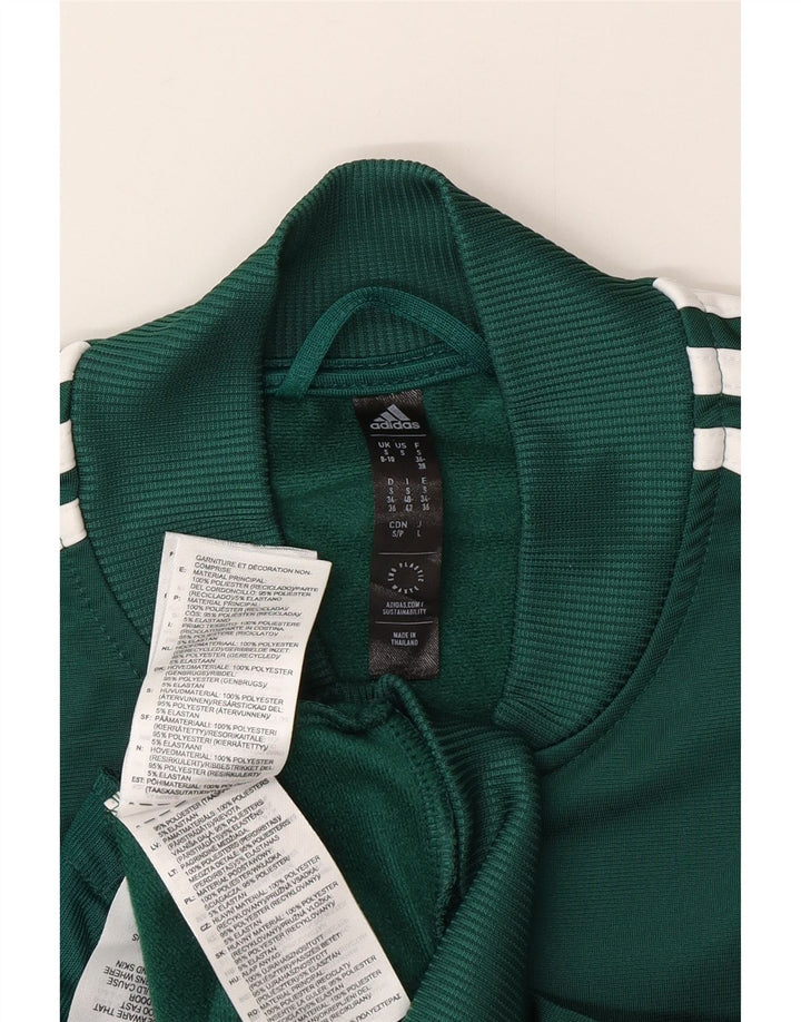 Adidas Womens Graphic Tracksuit Top Jacket UK 8/10 Small Green Polyester