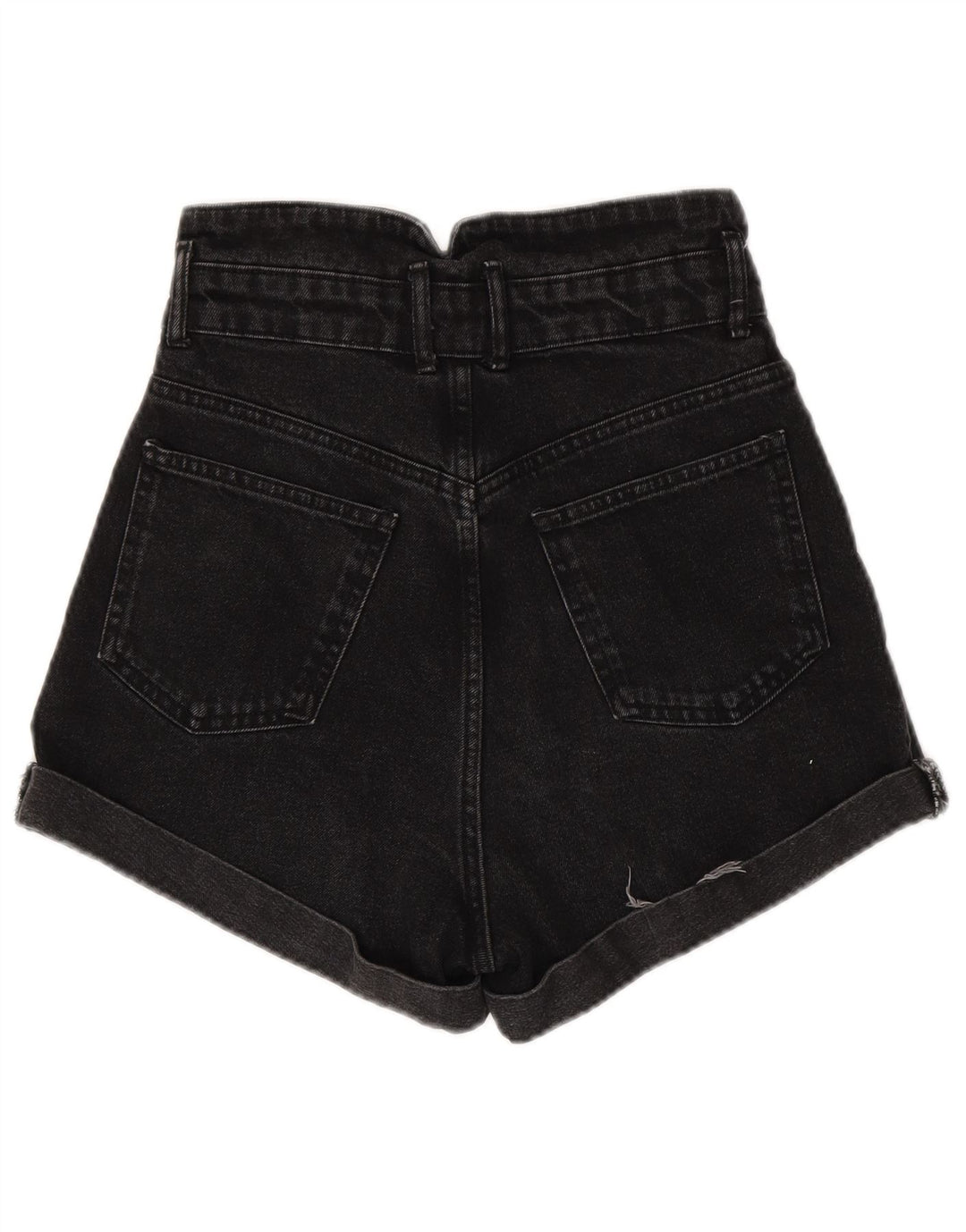 ZARA Womens Denim Shorts EU 34 2XS W24  Black