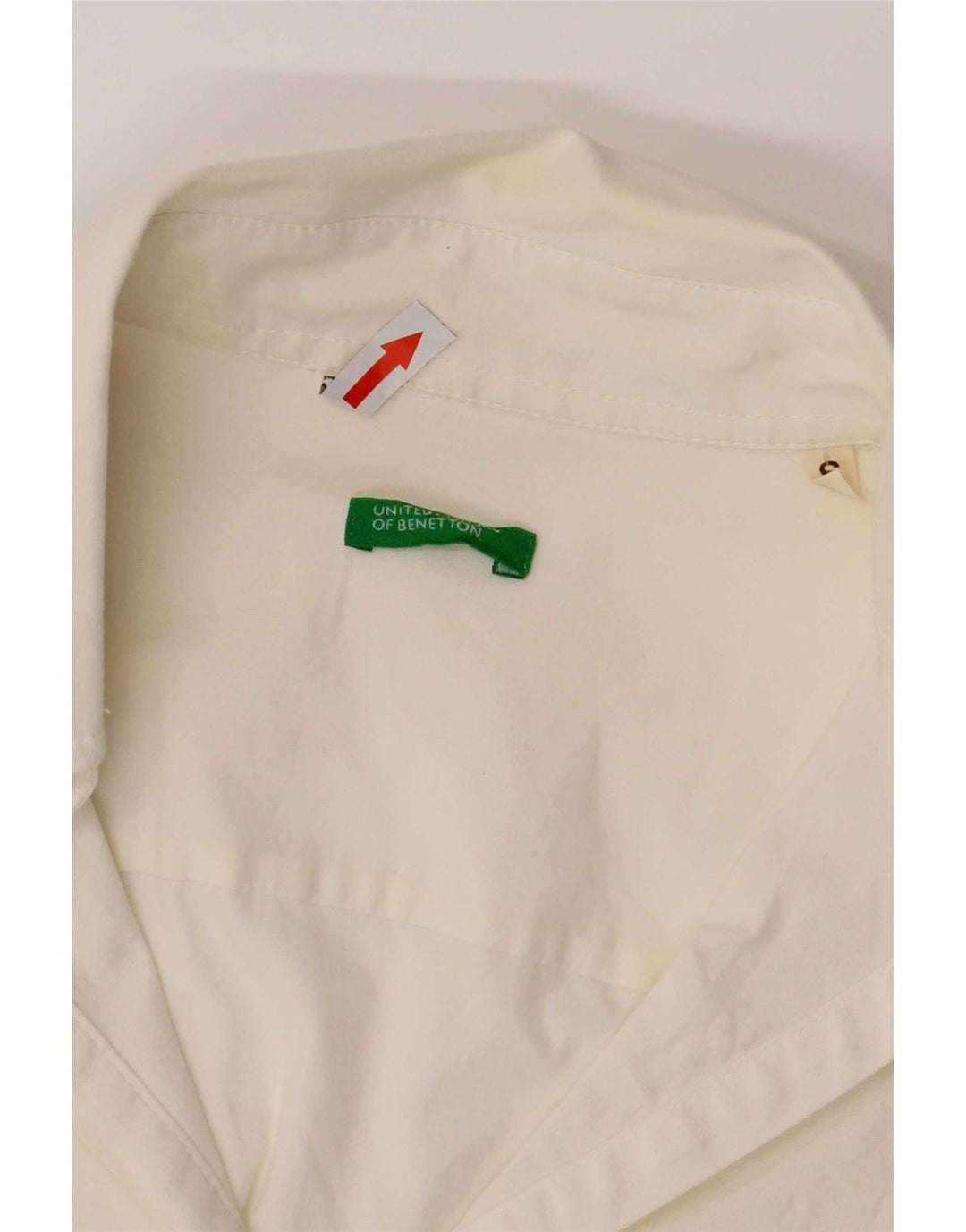Γυναικείο πουλόβερ Benetton πουκάμισο UK 10 Small λευκό βαμβακερό