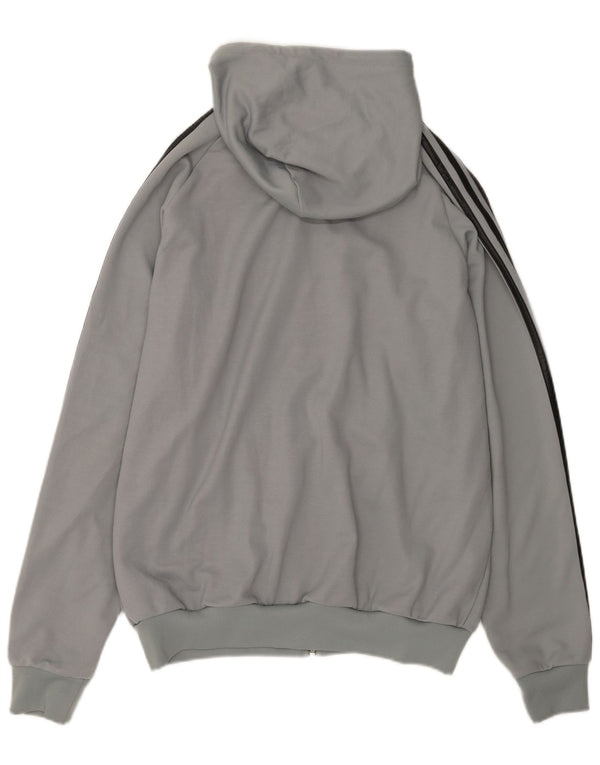 Adidas Mens Graphic Zip Hoodie Sweater Large Grey Colourblock Cotton