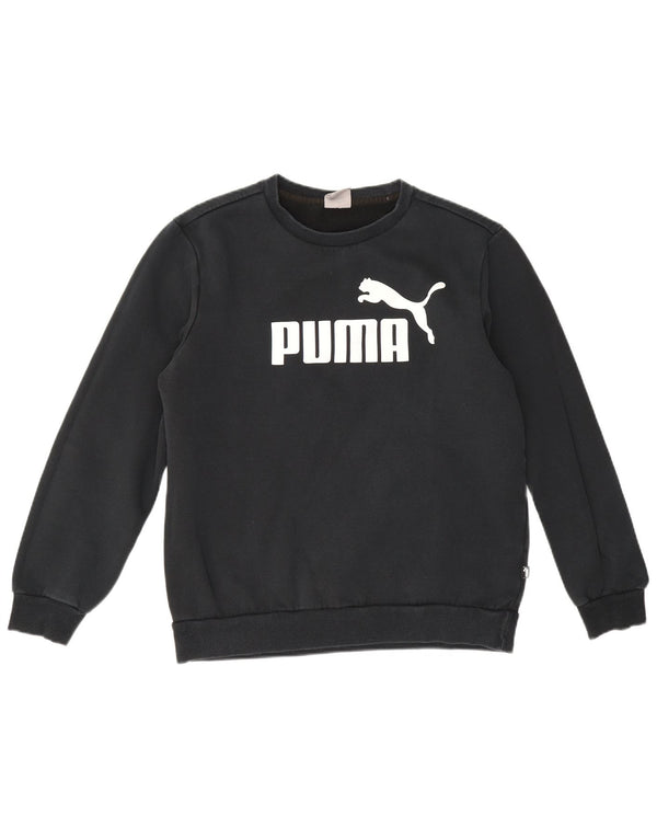 Puma Mens Graphic Sweatshirt Jumper Medium Navy Blue Cotton
