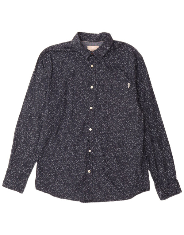 Jack & Jones herreskjorte XL marineblå plettet bomuld