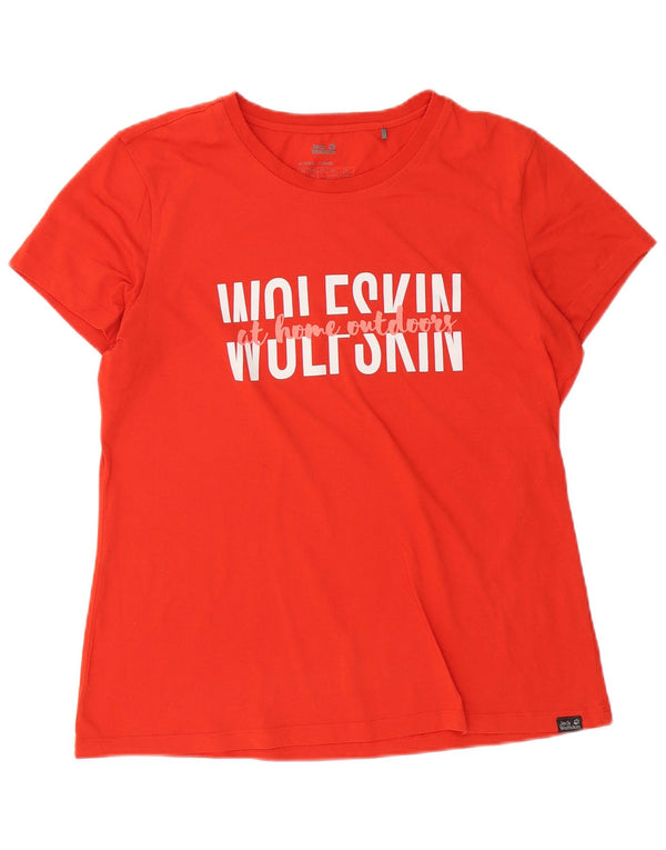 Jack Wolfskin T-shirt graphique pour femme UK 14/16 Large Rouge