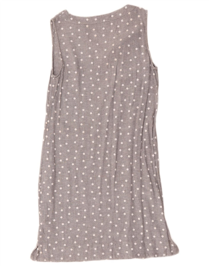 Marks & Spencer Dame Ærmeløs Shift Dress UK 10 Small Grey Spotted