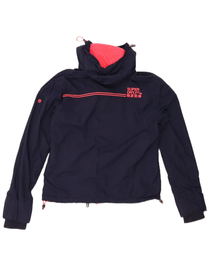 Jachetă Windbreaker cu grafică pentru femei SUPERDRY UK 14 Medium Bleumarin