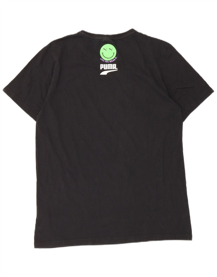 Puma Herre Grafisk T-Shirt Top Medium Sort Bomuld