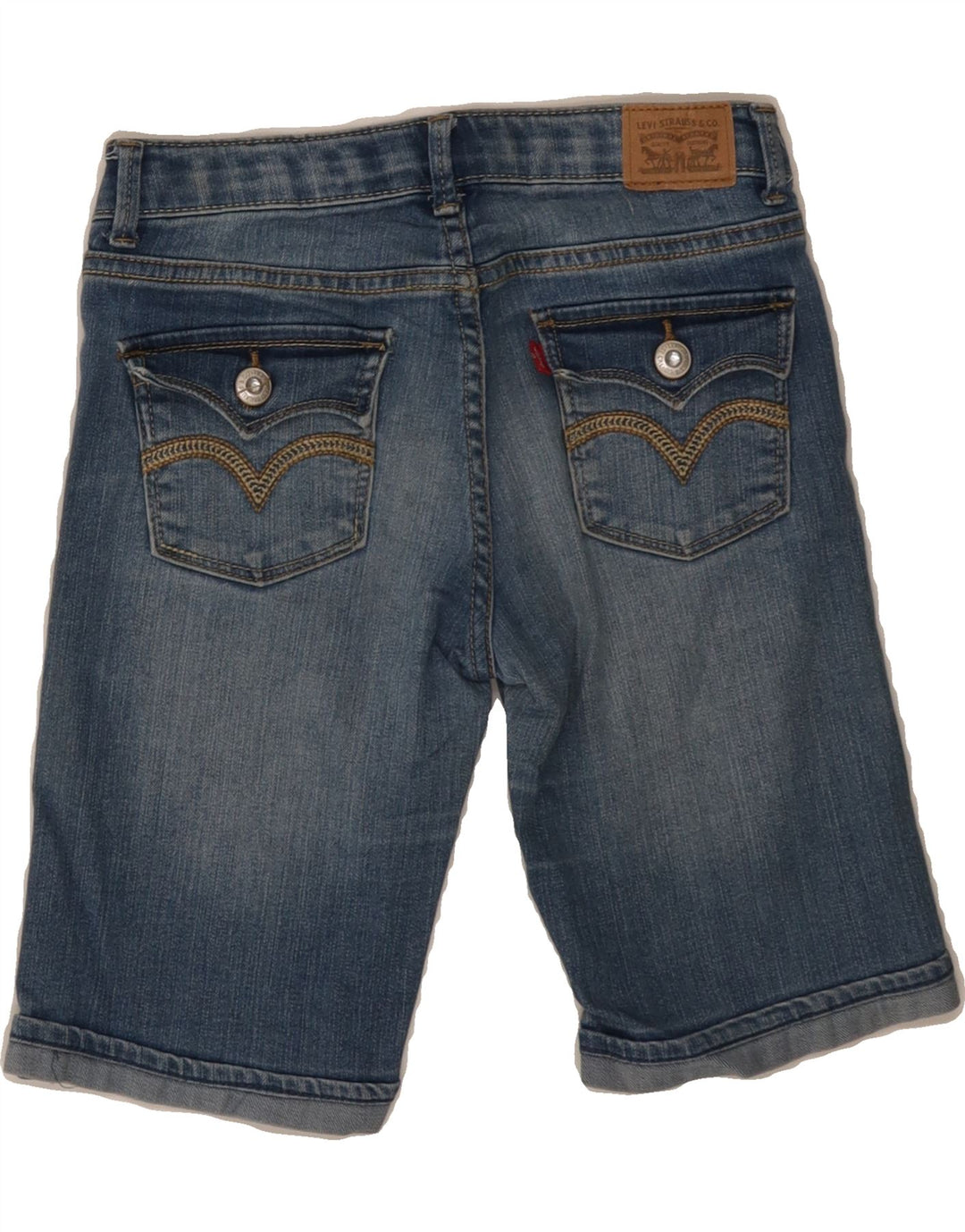 LEVI'S Girls Denim Bermuda Shorts 9-10 Years W24 Blue Cotton Vintage Levi's and Second-Hand Levi's from Messina Hembry 