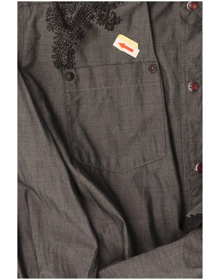 Camicia GUESS Uomo Cotone Paisley Grigio Medio