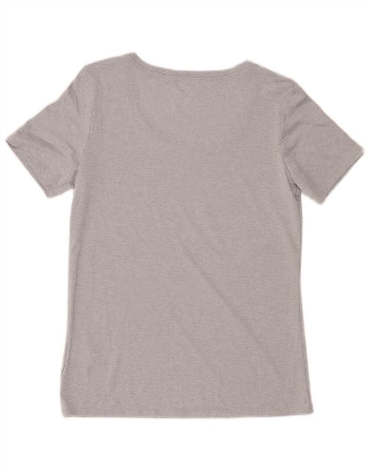 Nike Womens Dri Fit T-Shirt Top UK 10 Small Grey Flecked Polyester