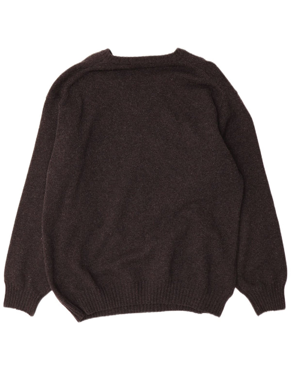 Burlington Mens V-Neck Jumper Sweater IT 52 XL Grey Wool