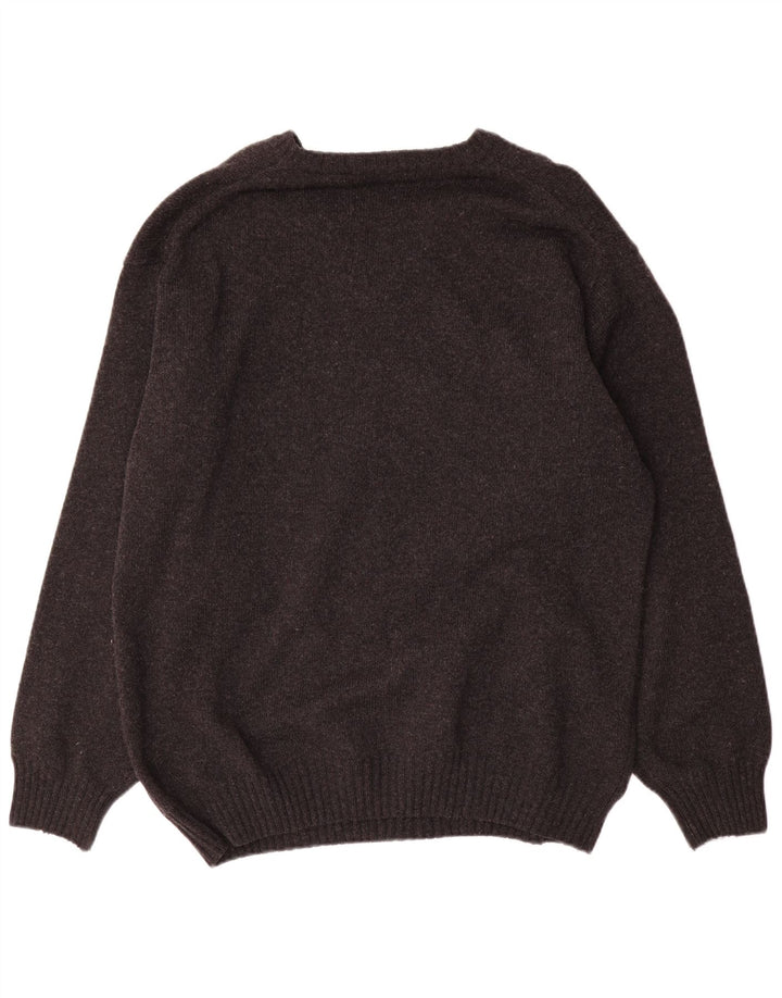 Burlington Mens V-Neck Jumper Sweater IT 52 XL Grey Wool
