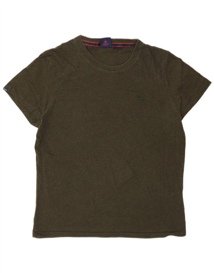 SUPERDRY Herre T-Shirt Top Stor Grøn Bomuld
