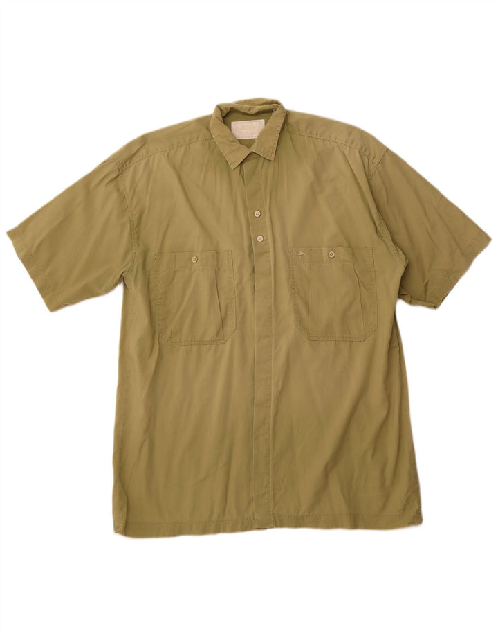 CAMEL ACTIVE Mens Short Sleeve Shirt Small Khaki Cotton