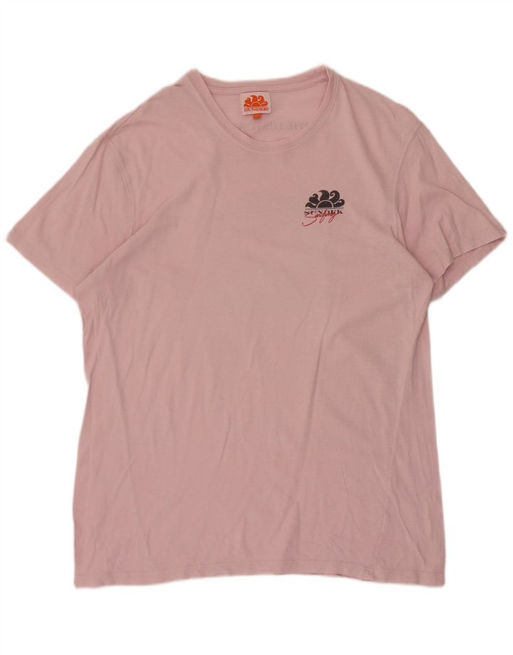 Sundek Herre Grafisk T-Shirt Top Stor Pink